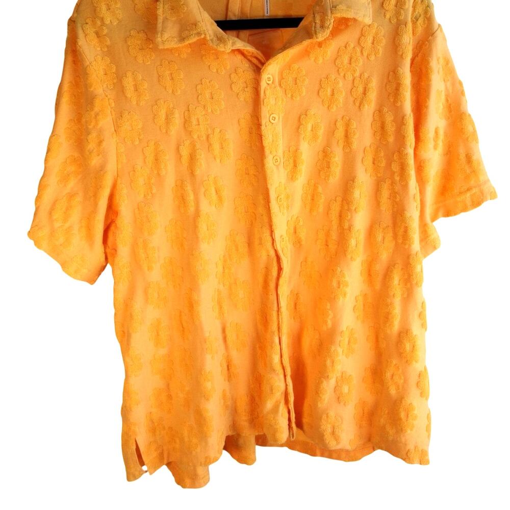 Out From Under Pickin' Daisies Terry Knit Button Shirt Women's Size XL